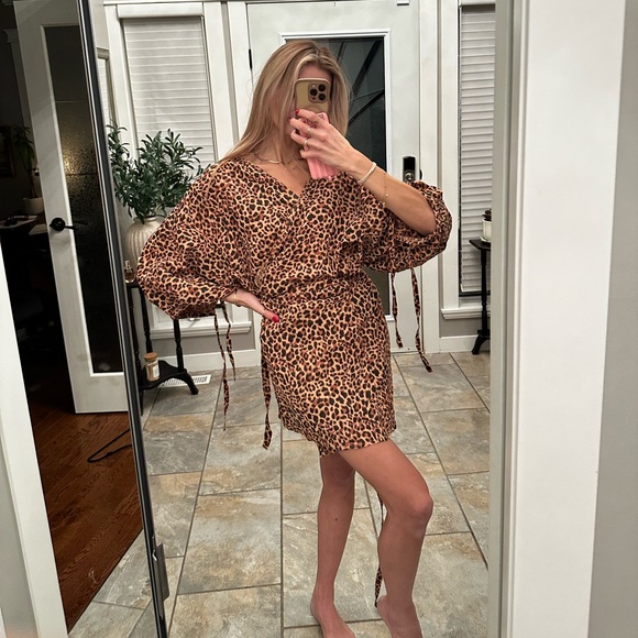 Billabong Brown Leopard Mini Dress - Picture 2 of 6